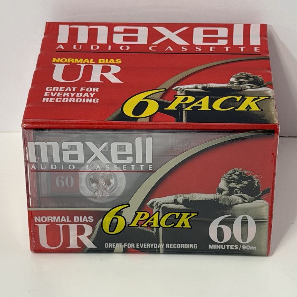 Maxwell UR 60 Minute Blank Audio Cassette Tapes Normal Bias Lot of 6 SEALED